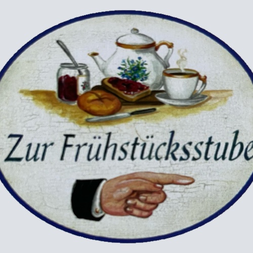 Nostalgie Holzschild Zur Frühstücksstube Pfeil Rechts Frühstücken Kaffee Schild