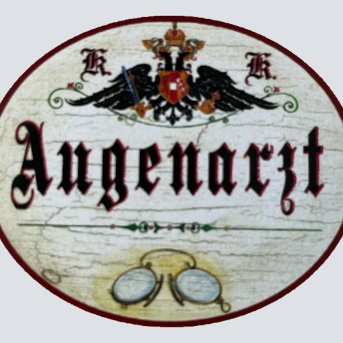 KuK Nostalgie Holzschild Augenarzt Augen Sehen Sehtest Augenheilkunde Schild