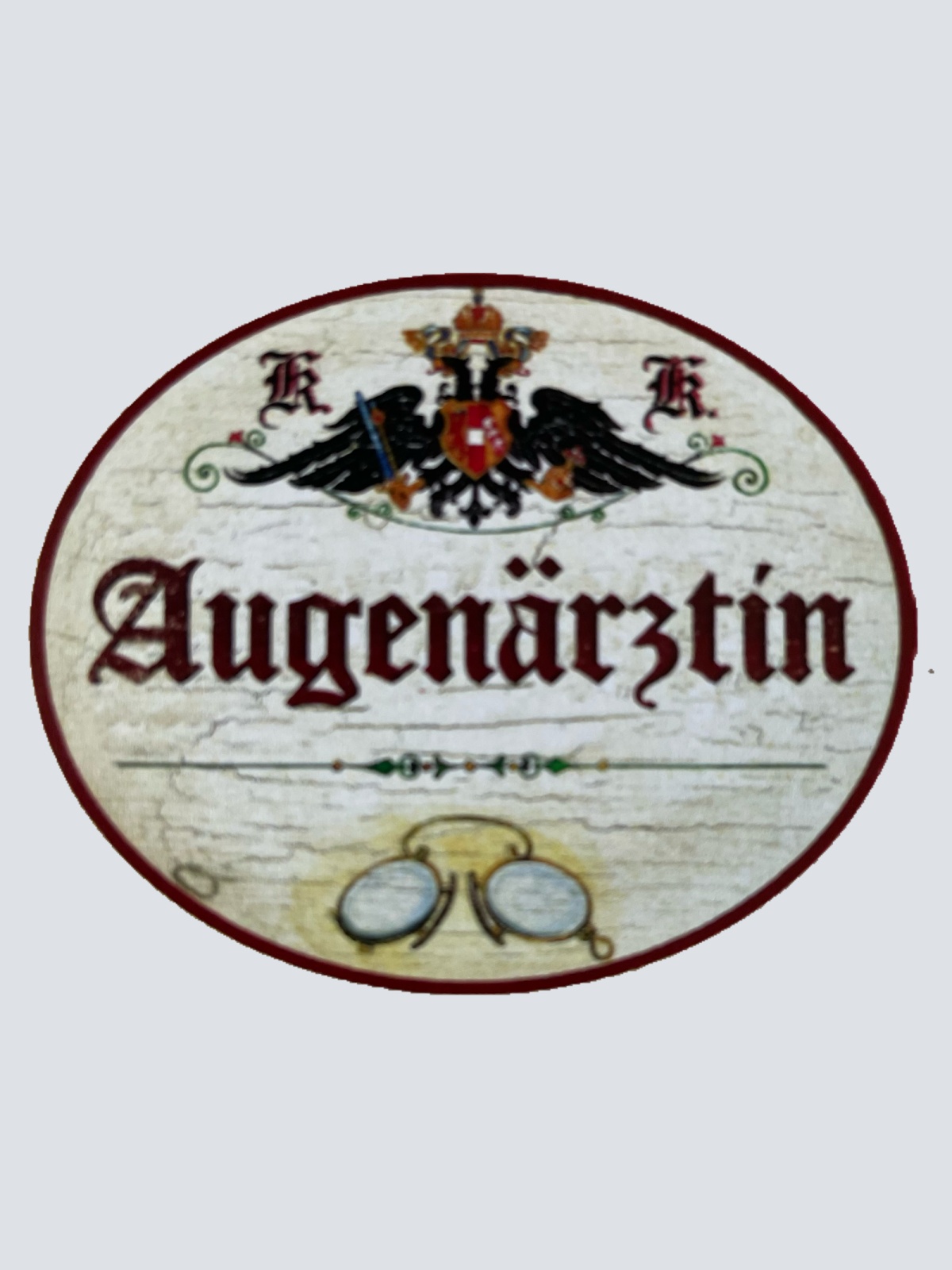 KuK Nostalgie Holzschild Augenärztin Augen Sehen Sehtest Augenheilkunde Schild