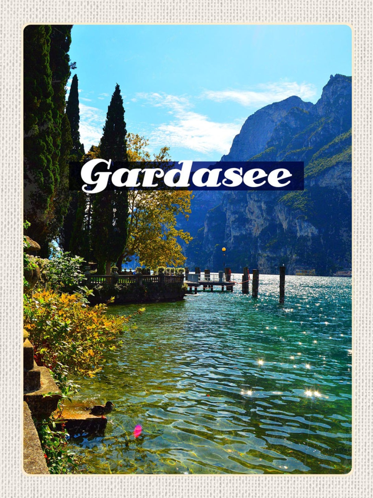 Schild Gardasee Italien Garda Ort See Ufer 12x18 20x30 30x40 Blech od. Holz