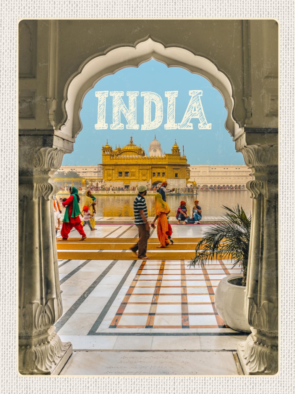 Schild India Indien Harmandir Sahib Goldener Tempel 12x18 20x30 30x40 Blech/Holz