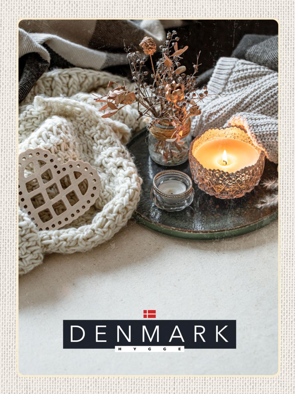 Schild Denmark Dänemark Kerze Blumen Deko Hygge 12x18 20x30 30x40 Blech/Holz