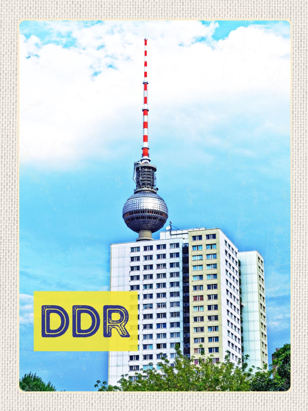 Schild DDR Berlin Fernsehturm Ost Deutschland 12x18 20x30 30x40 Blech/Holz