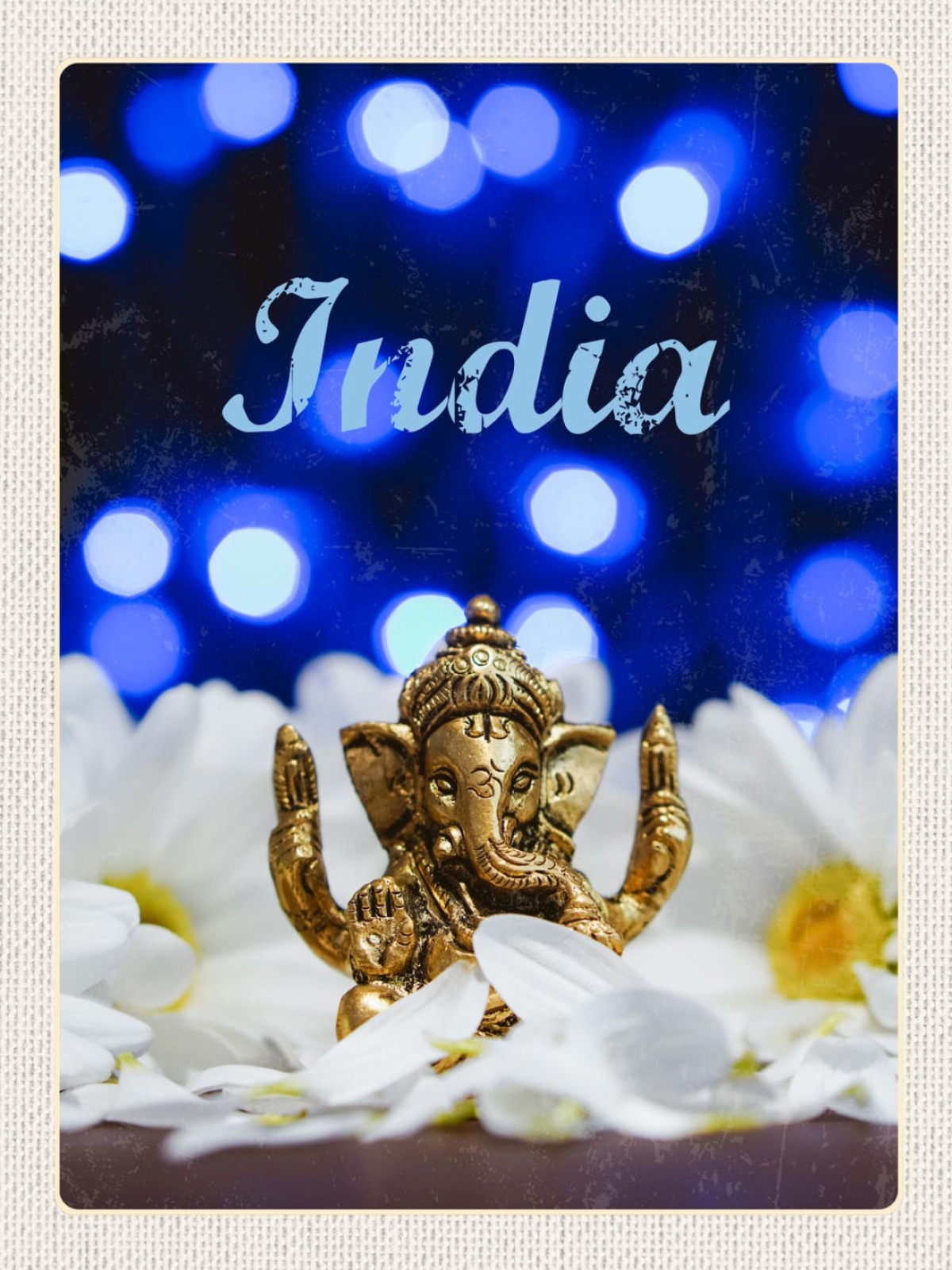 Schild India Indien Hinduismus Ganesha Gottheit 12x18 20x30 30x40 Blech/Holz