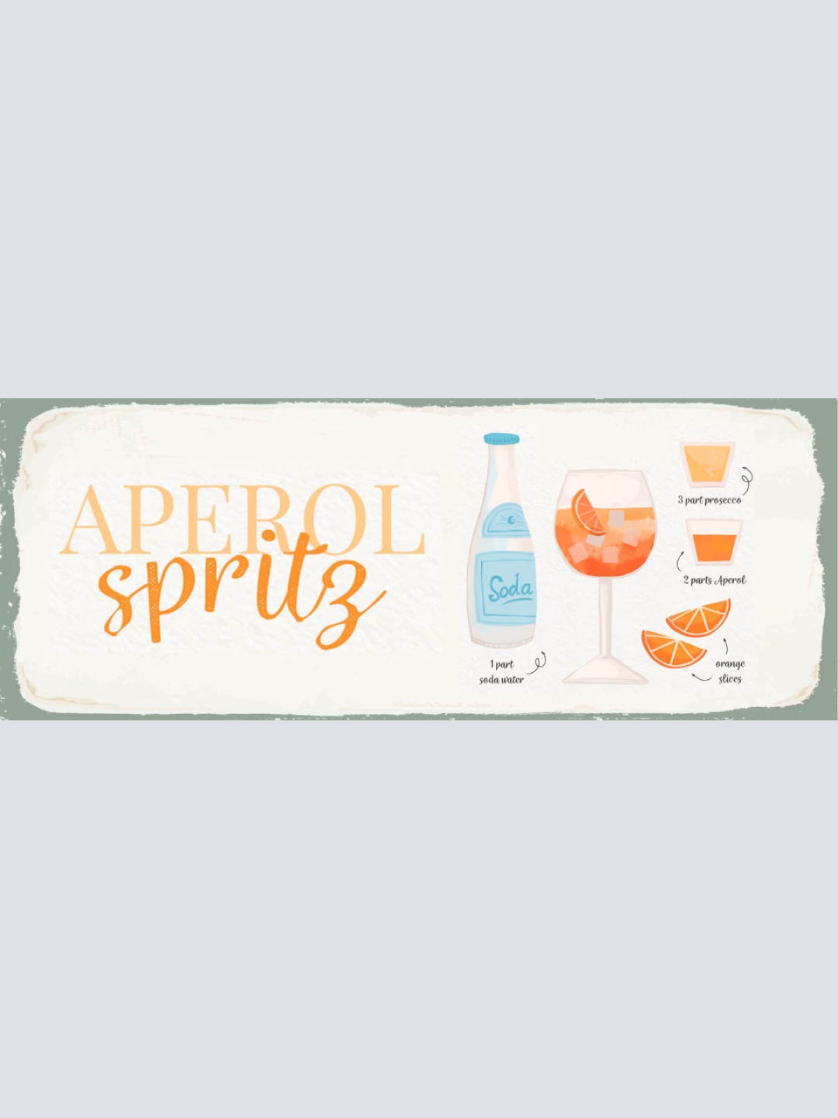 Schild Aperol Spritz Cocktail Rezept Bar Alkohol Drink Soda 27x10 Blech od.Holz