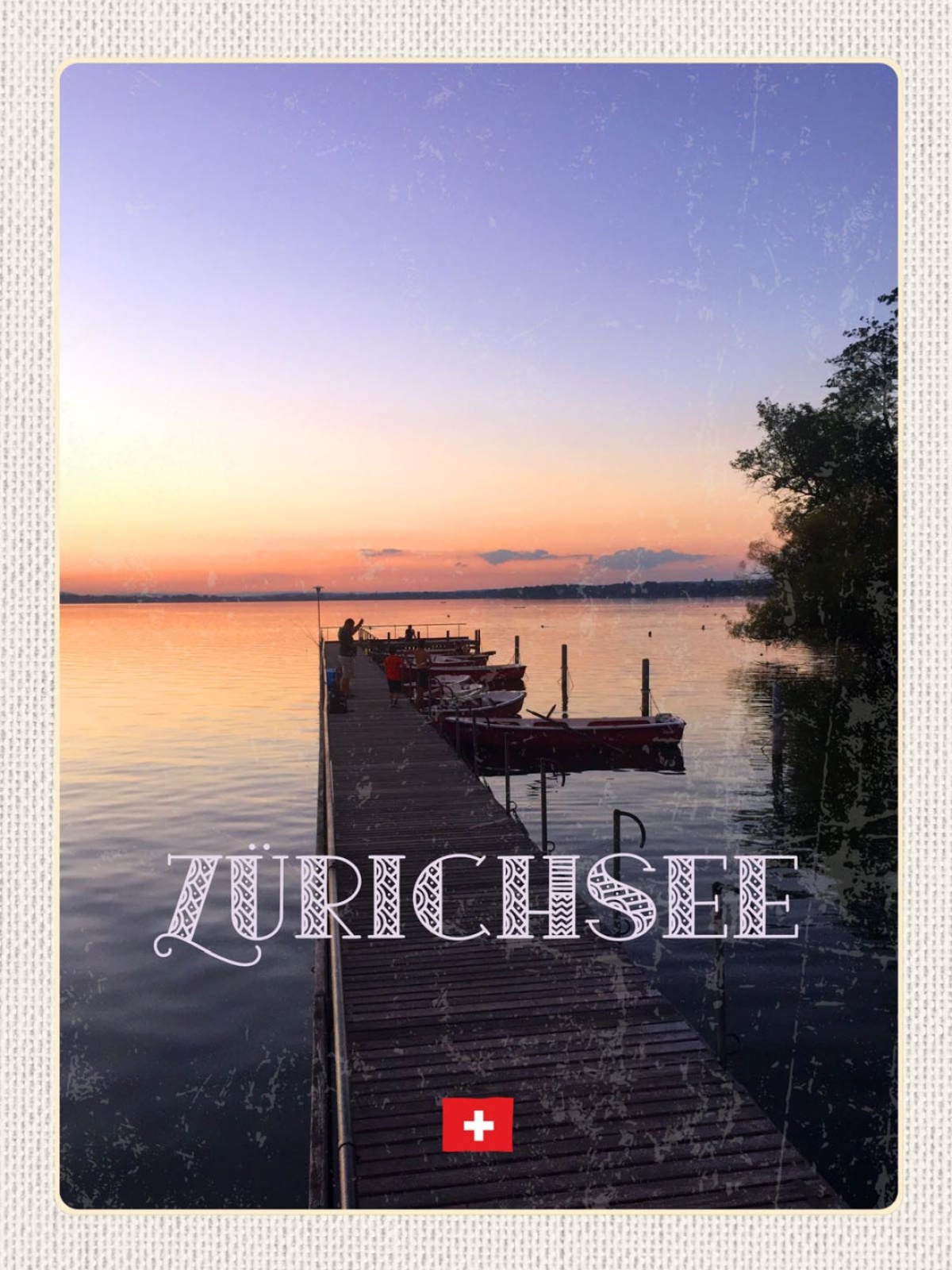 Schild Zürich Zürichsee Bootssteg Schiff Schweiz 12x18 20x30 30x40 Blech/Holz