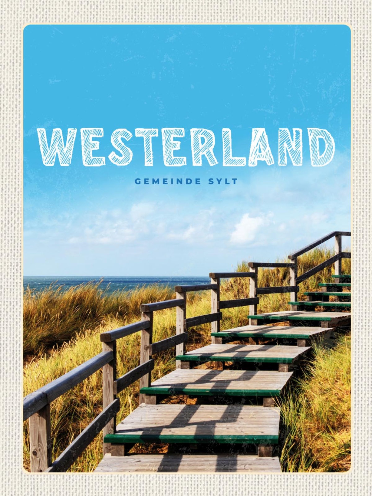 Schild Westerland Gemeinde Sylt Dünen Weg Holz D 12x18 20x30 30x40 Blech/Holz