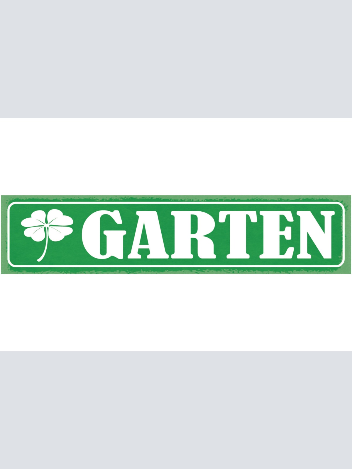 Schild Garten Kleeblatt Blumen Pflanzen Beet Gemüse 46 x 10 Blech od. Holz