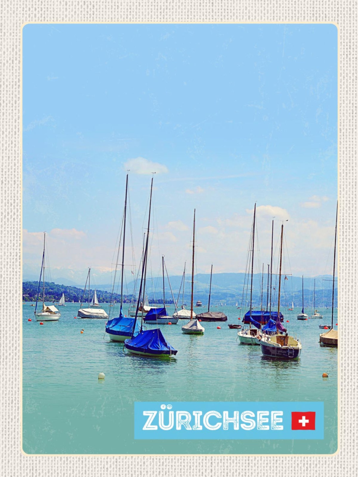 Schild Zürich Zürichsee Schiffe Segelschiff Schweiz 12x18 20x30 30x40 Blech/Holz