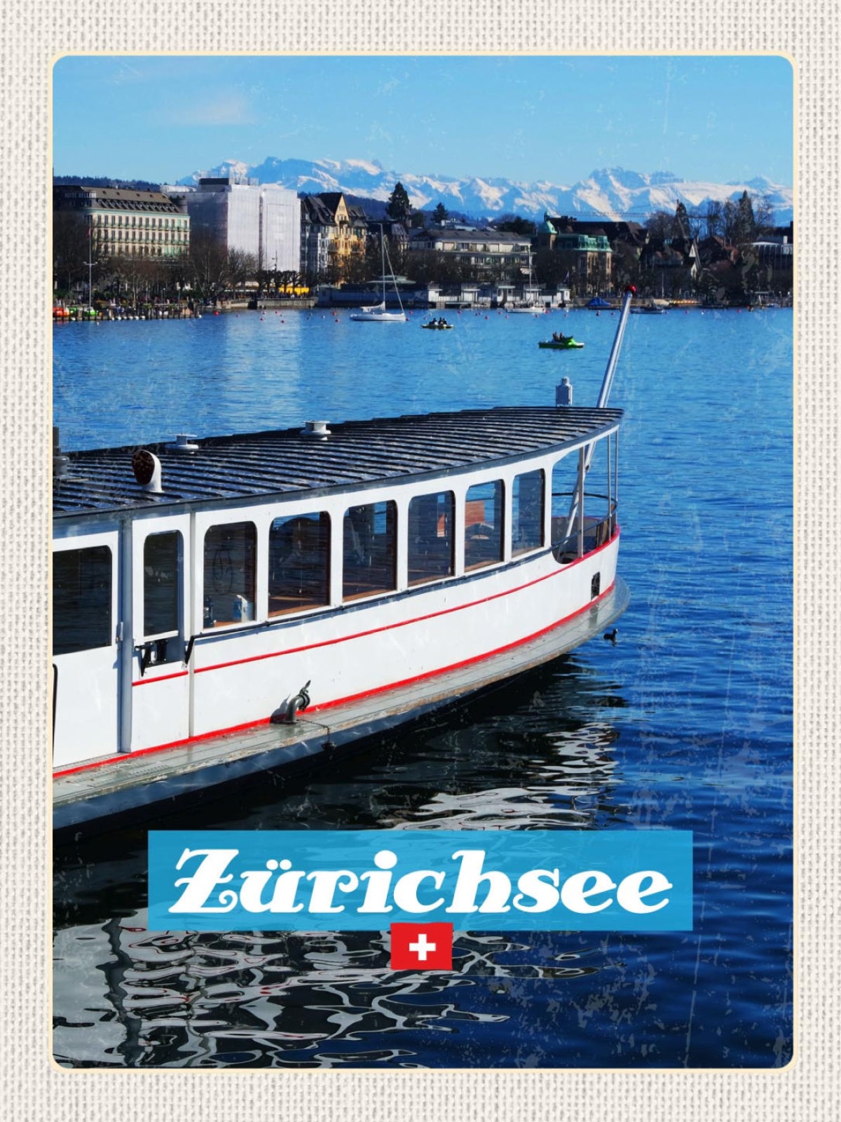 Schild Zürich Zürichsee Schiff Schifffahrt Schweiz 12x18 20x30 30x40 Blech/Holz