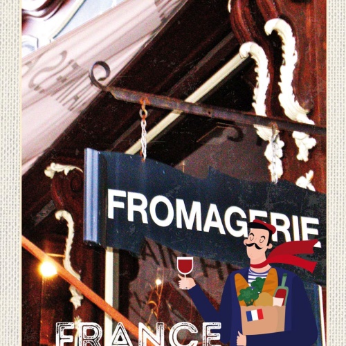 Schild France Frankreich Fromagerie Käse Geschäft 12x18 20x30 30x40 Blech/Holz