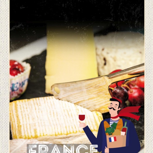 Schild France Frankreich Käse Spezialitäten 12x18 20x30 30x40 Blech/Holz