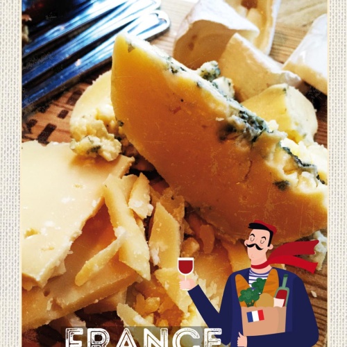 Schild France Frankreich Käse Spezialitäten 12x18 20x30 30x40 Blech/Holz