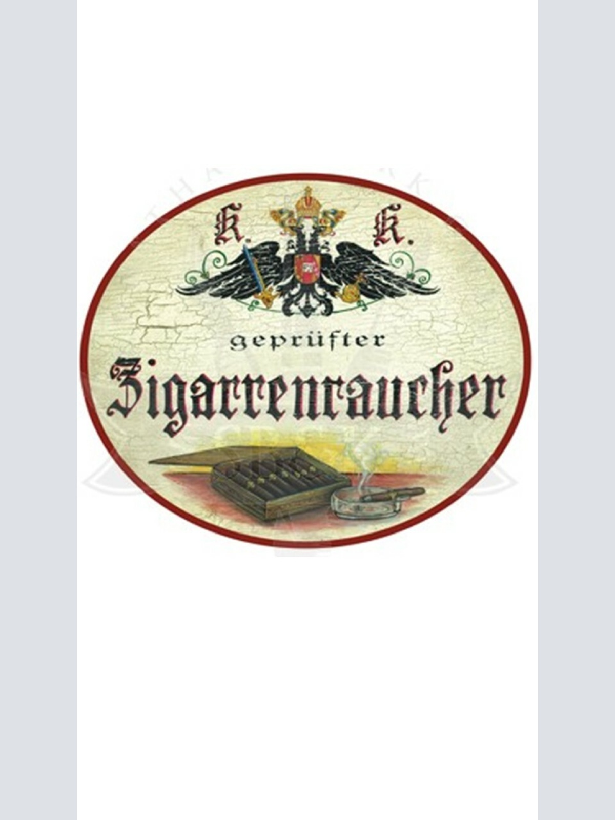 KuK Nostalgie Holzschild "Zigarrenraucher"