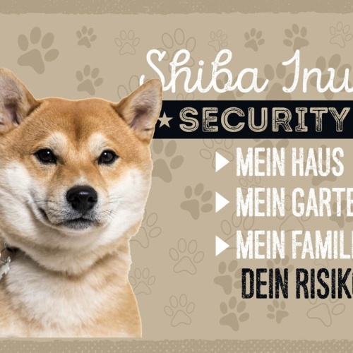 Schild Shiba Inu Security Hund Haus Garten Risiko 12x18 20x30 30x40 Blech/Holz