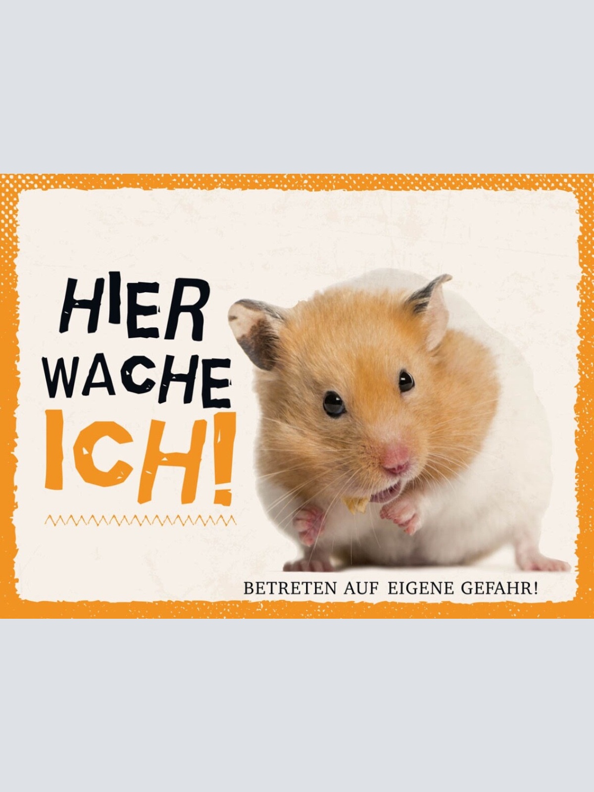 Schild Hier Wache Ich Hamster Gefahr Haus Tier 12x18 20x30 30x40 Blech/Holz