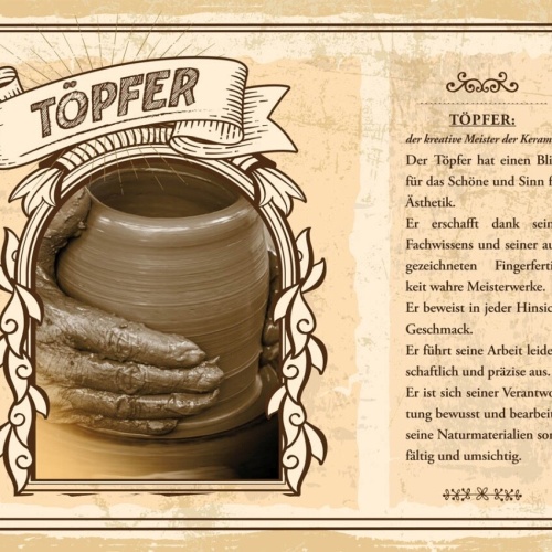Schild Töpfer Beruf Töpfern Töpferei Keramik Ton 12x18 20x30 30x40 Blech/Holz