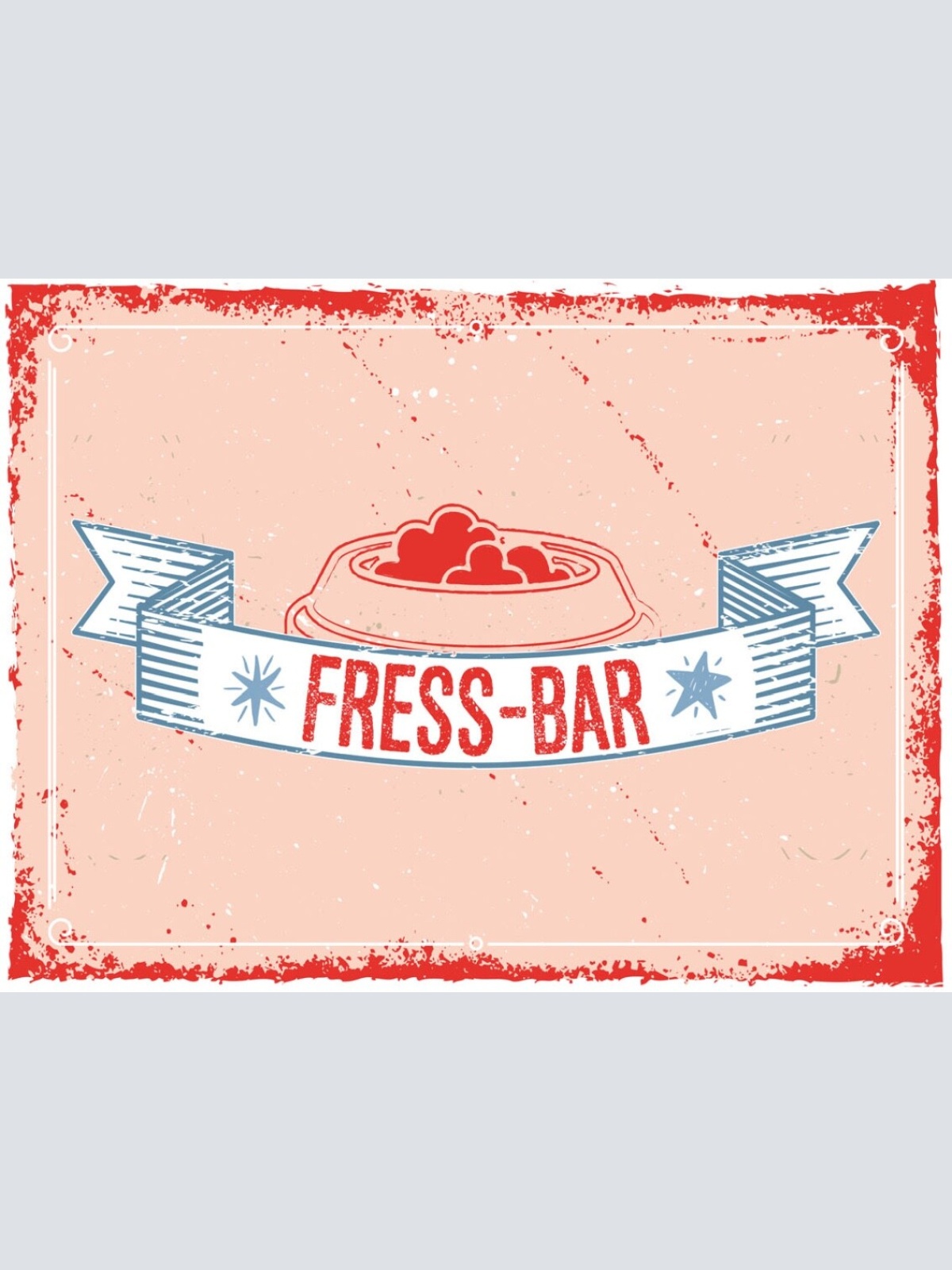 Schild Fress Bar Napf Futter Fressen Haus Tier 12x18 20x30 30x40 Blech/Holz