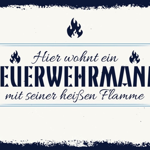 Schild Hier Wohnt Eim Feuerwehrmann Heißen Flamme 12x18 20x30 30x40 Blech/Holz