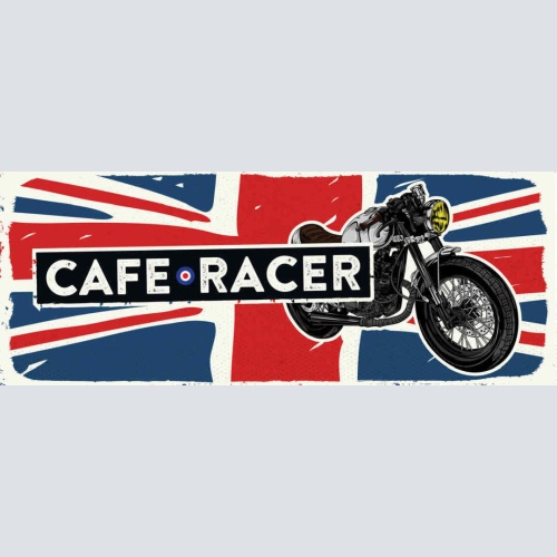Schild Cafe Racer Motorrad Custom Bike Biker Moped UK GB 27x10 Blech od.Holz