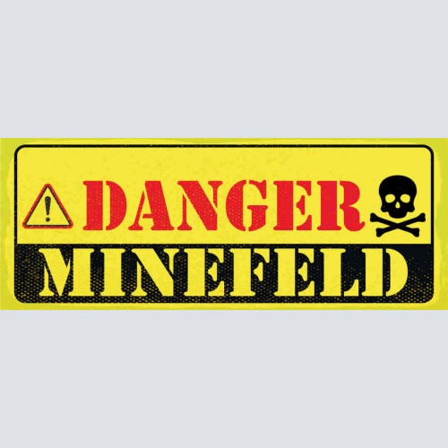 Schild Danger Mine Field Gefahr Achtung Minen Feld Vorsicht 27x10 Blech od.Holz
