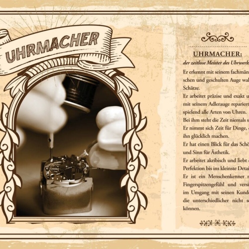 Schild Uhrmacher Beruf Uhren Techniker Reparatur 12x18 20x30 30x40 Blech/Holz