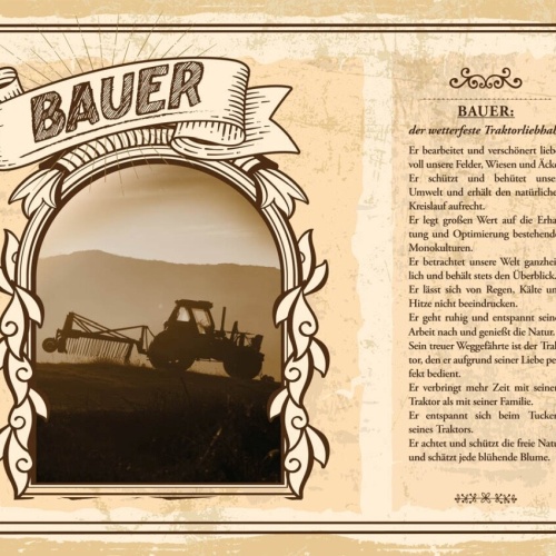 Schild Bauer Beruf Bauernhof Landwirtschaft Farmer 12x18 20x30 30x40 Blech/Holz