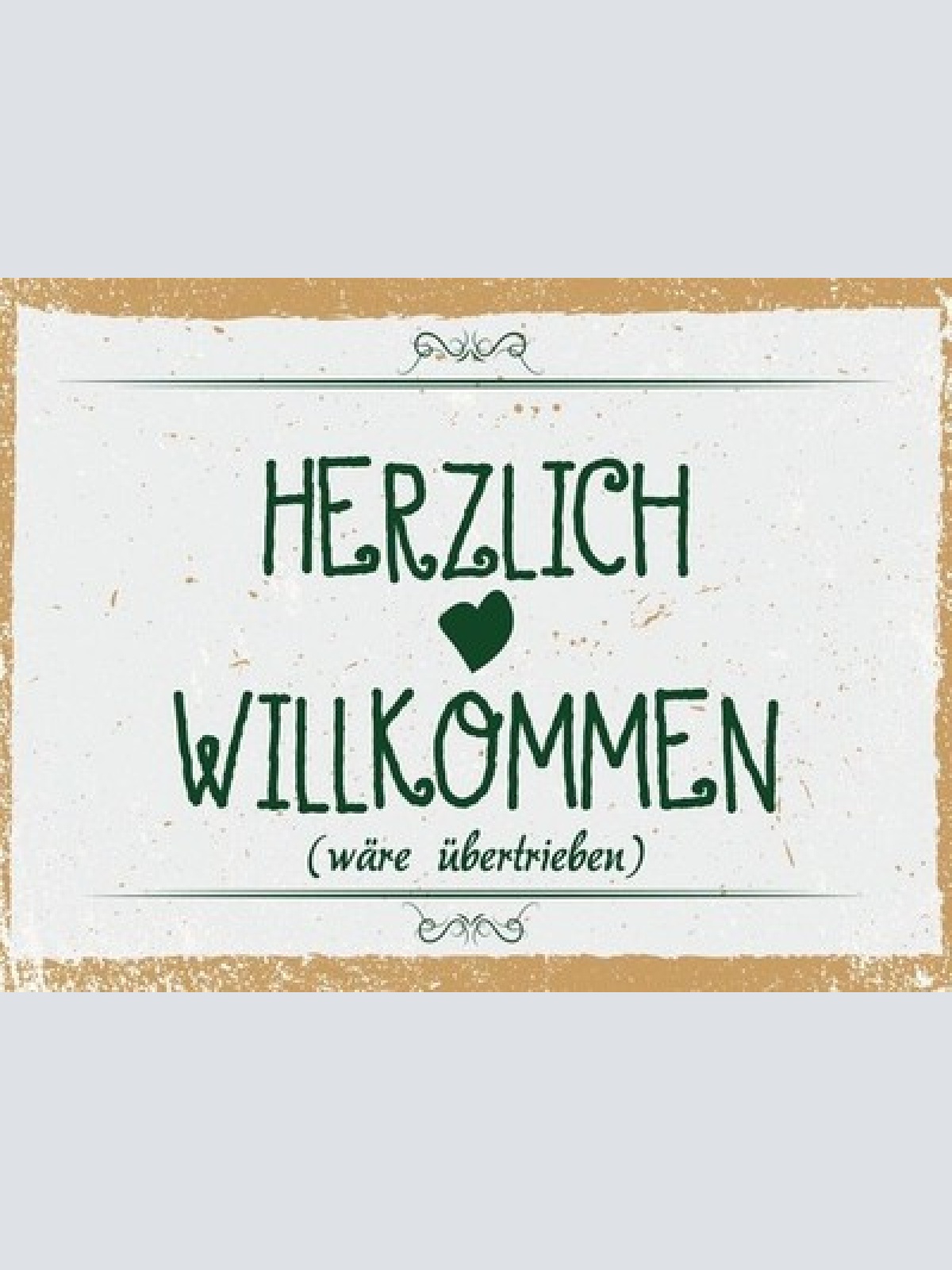 Schild Herzlich Willkommen Wäre Übertrieben Haus 12x18 20x30 30x40 Blech/Holz