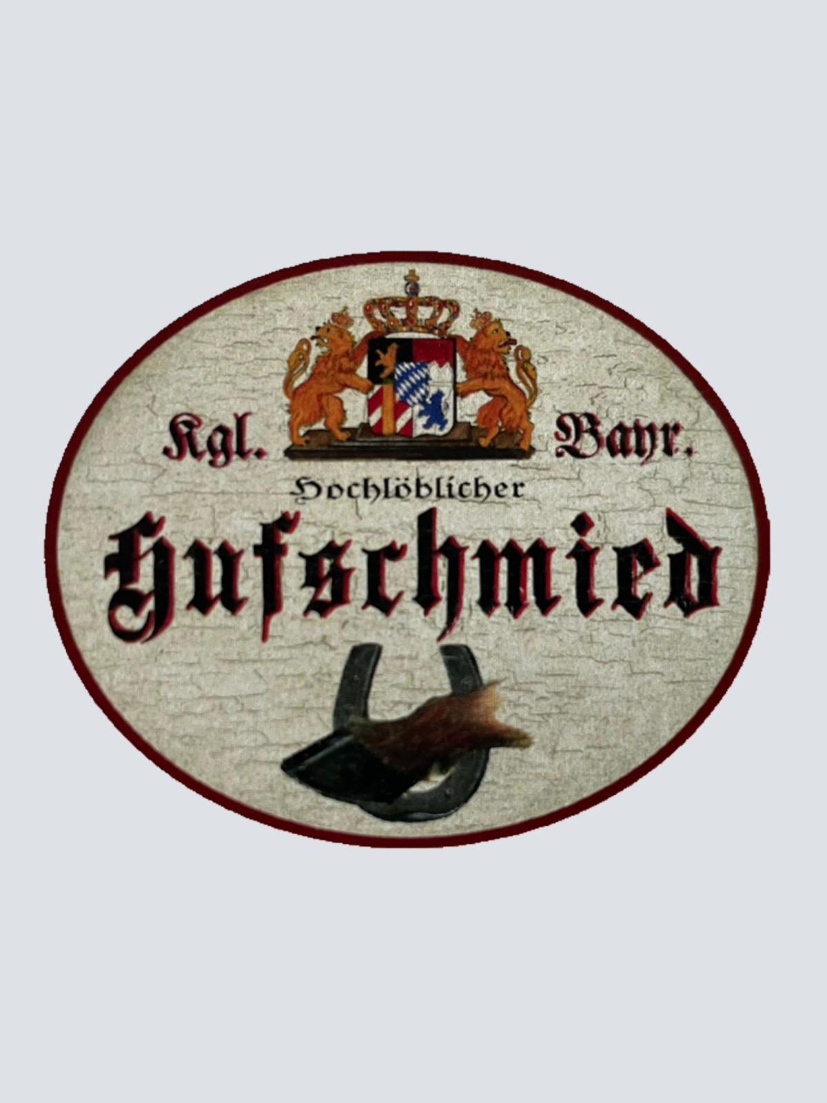 Nostalgie Holzschild Bayern Königlich Bayerischer Hochlöblicher Hufschmied