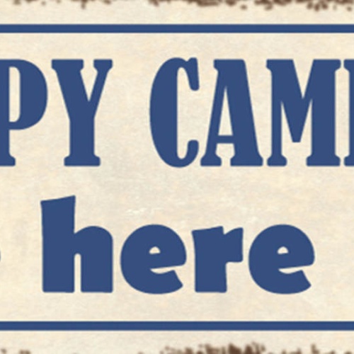 Schild Happy Campers Live Here Campen Camping Wohnwagen 27x10 Blech od.Holz