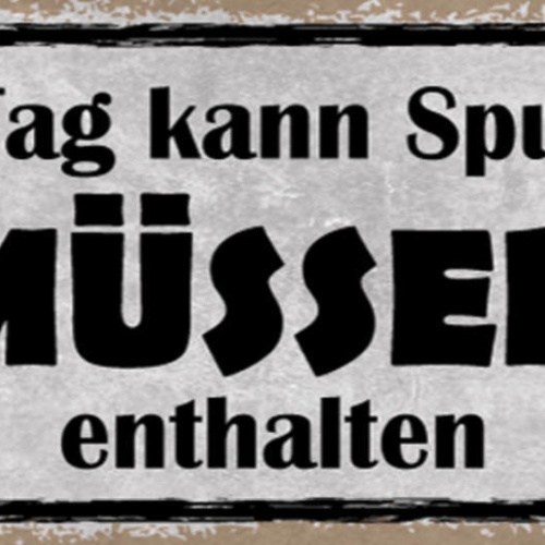 Schild Dieser Tag Kann Spuren Von Müssen Enthalten Stress 27x10 Blech od.Holz