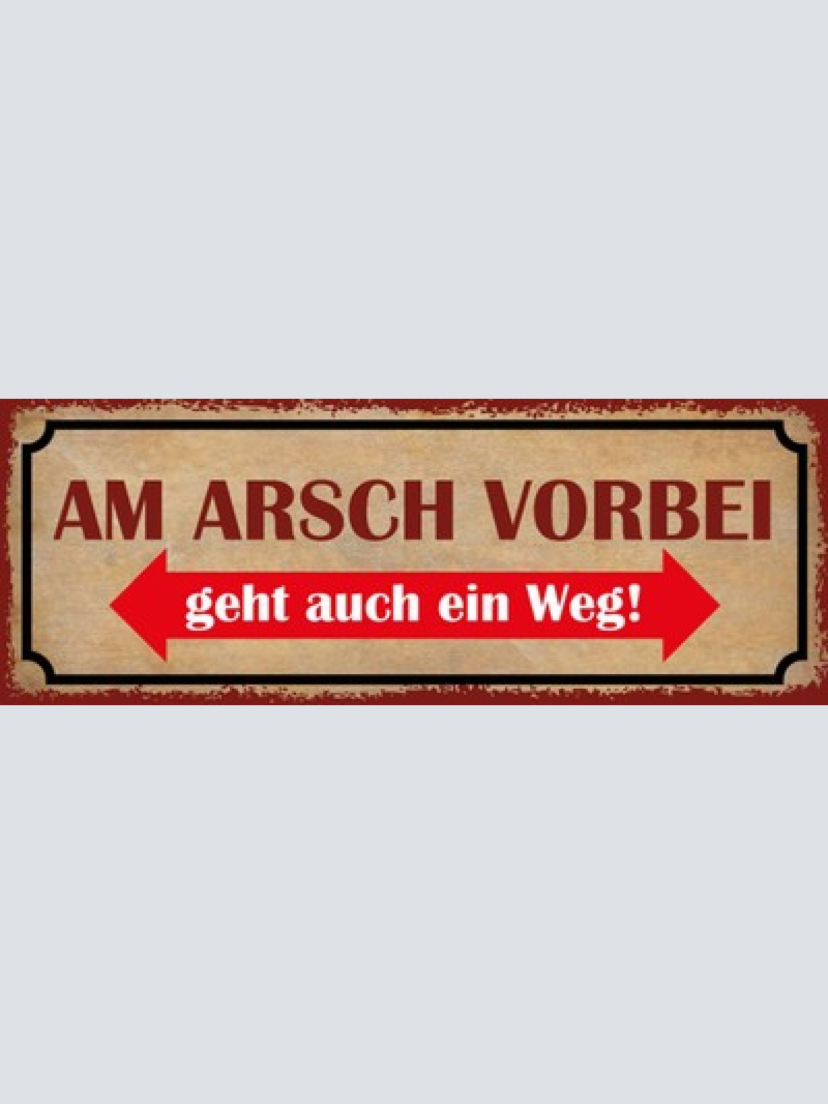 Schild Am Arsch Vorbei Geht Auch Ein Weg Scheiss Egal Sein 27x10 Blech od.Holz