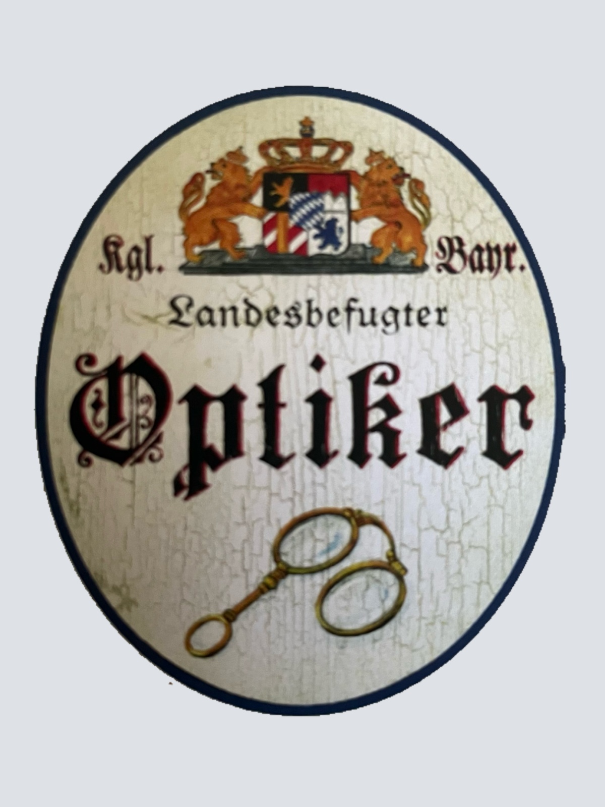 Nostalgie Holzschild Bayern Königlich Bayerischer Landesbefugter Optiker Schild