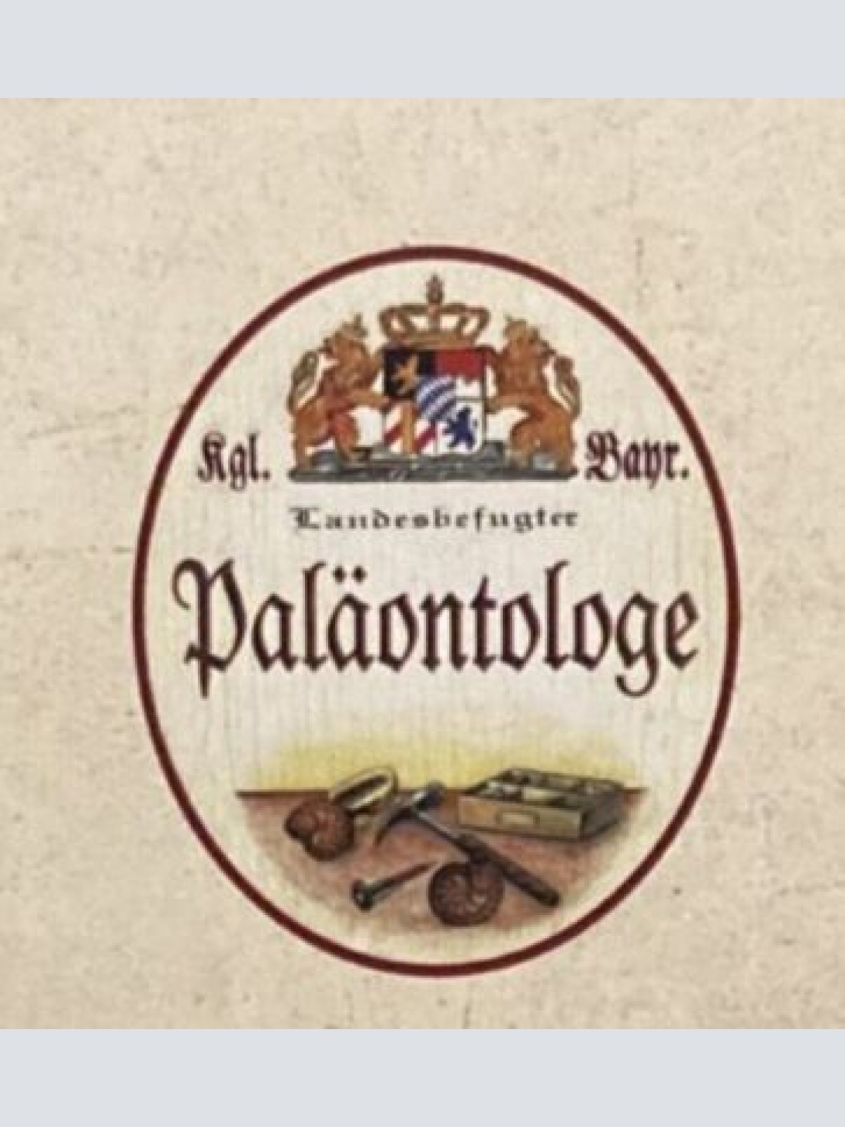 Nostalgie Holzschild Bayern Königlich Bayerischer Landesbefugter Paläontologe