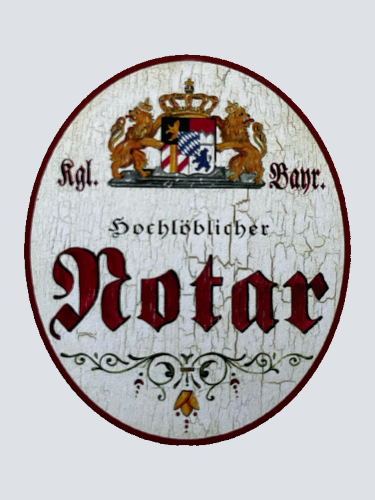 Nostalgie Holzschild Bayern Königlich Bayerischer Hochlöblicher Notar Schild