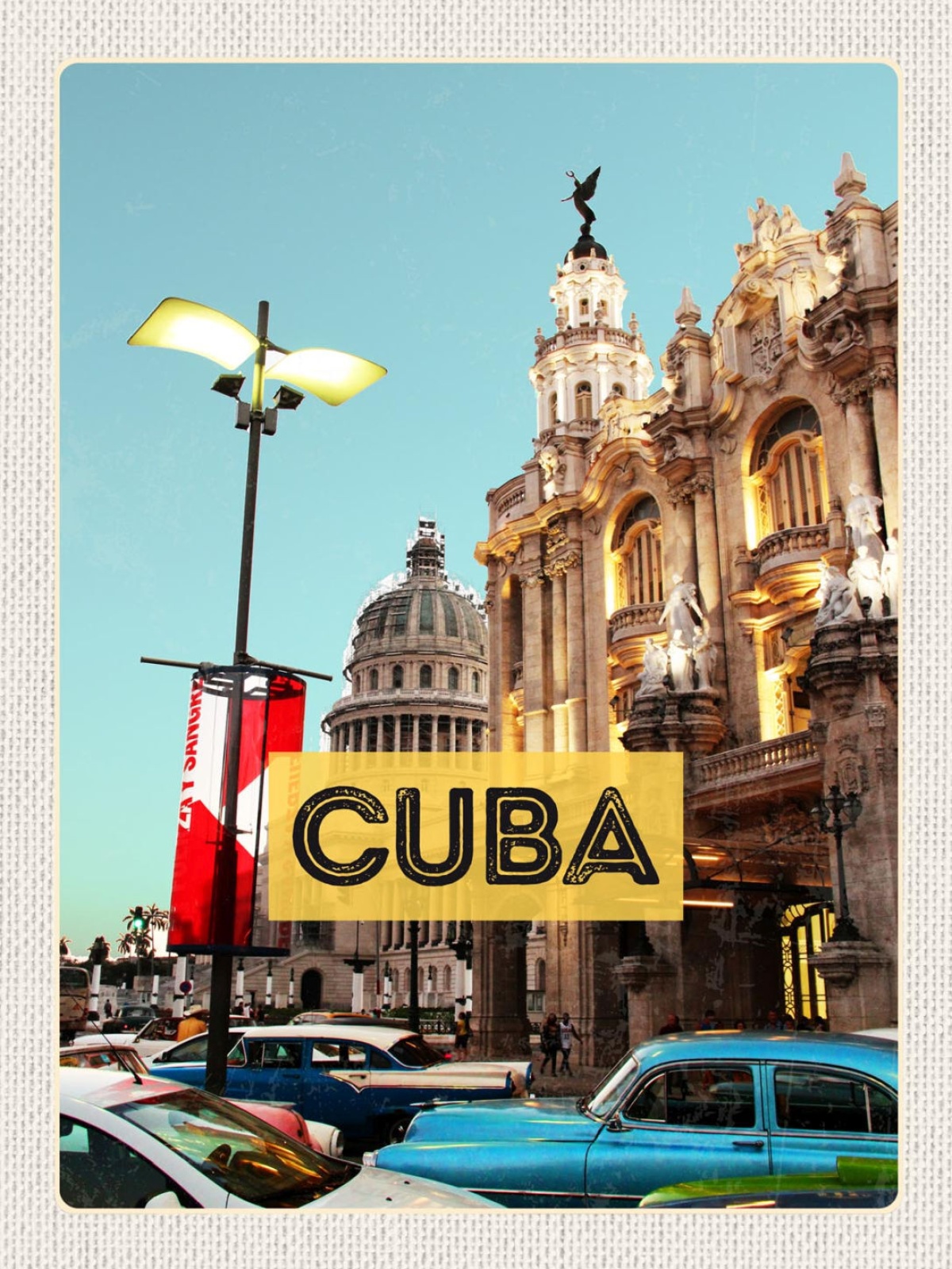 Schild Cuba Kuba Havanna Großes Theater Gran Teatro 12x18 20x30 30x40 Blech/Holz