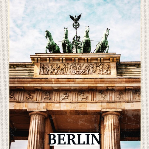 Schild Berlin Deutschland Brandenburger Tor 12x18 20x30 30x40 Blech od. Holz