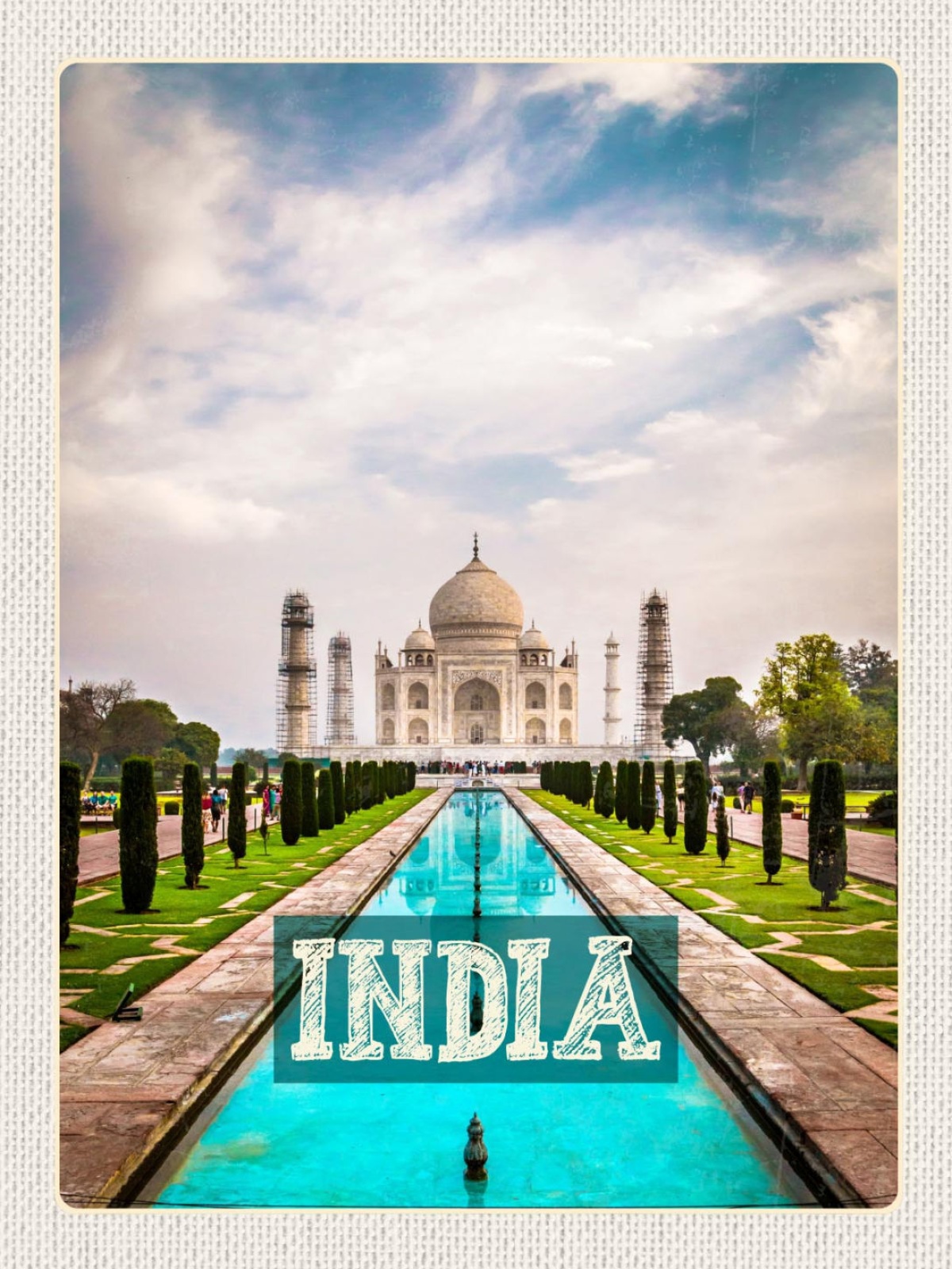 Schild India Indien Taj Mahal Monument Mausoleum  12x18 20x30 30x40 Blech/Holz