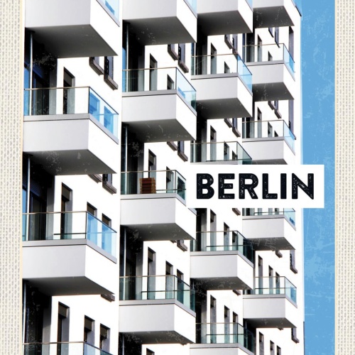 Schild Berlin Deutschland Gebäude Balkone Haus 12x18 20x30 30x40 Blech/Holz