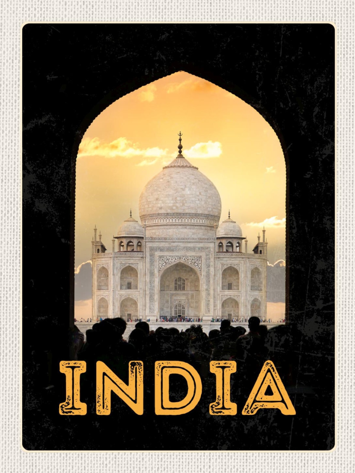 Schild India Indien Taj Mahal Monument Mausoleum 12x18 20x30 30x40 Blech/Holz