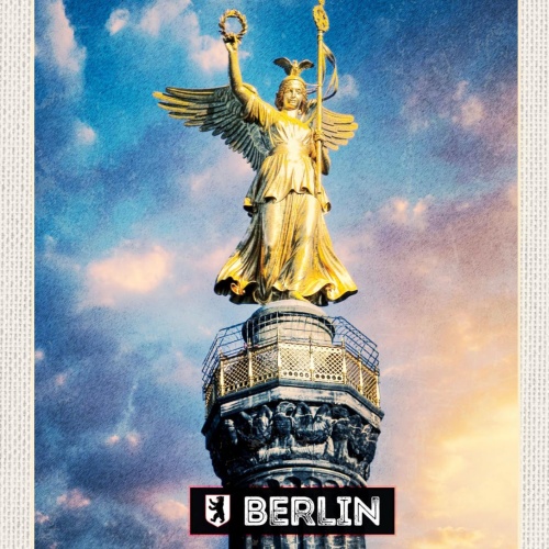 Schild Berlin Deutschland Siegessäule 12x18 20x30 30x40 Blech od. Holz