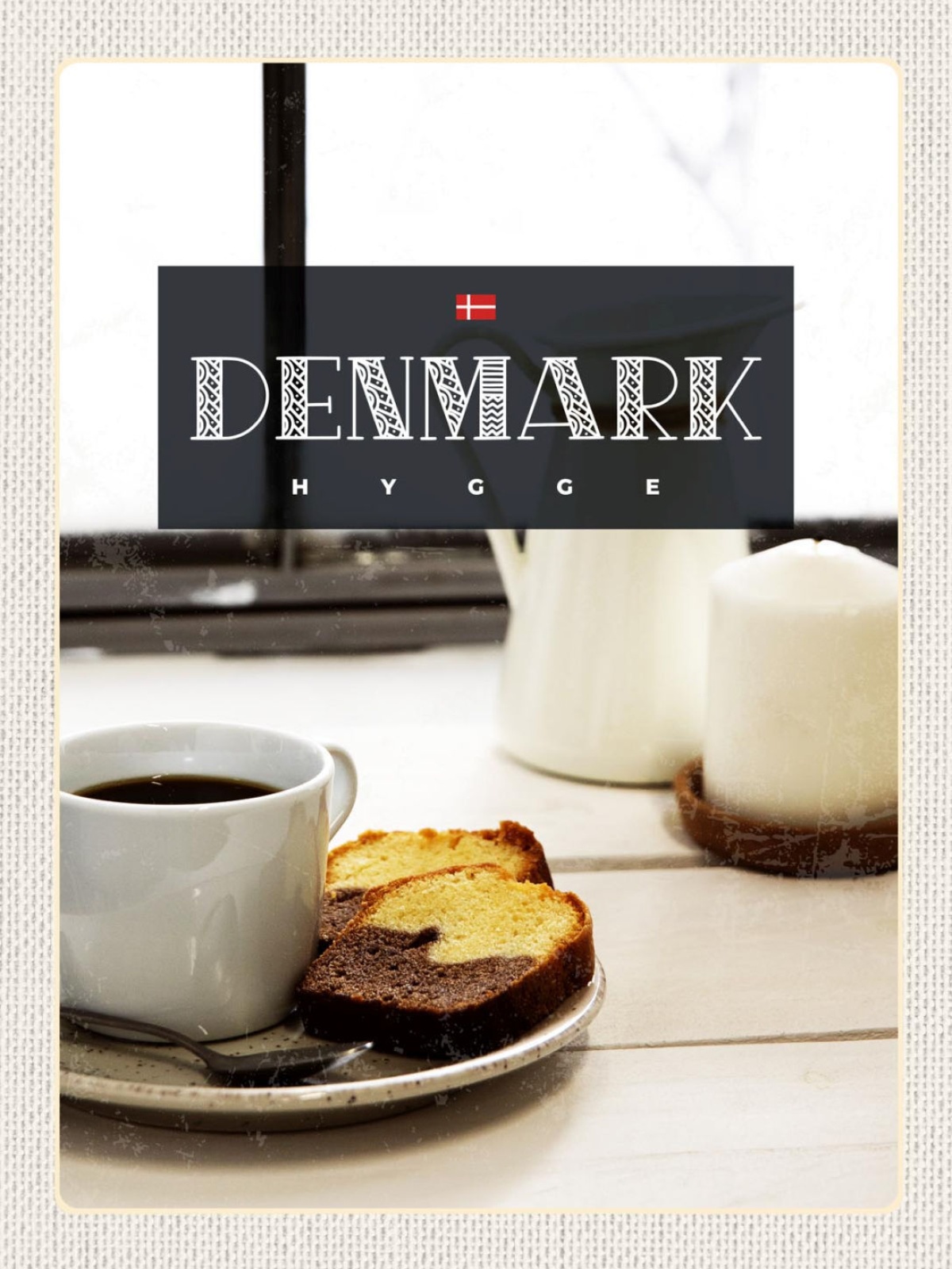 Schild Denmark Dänemark Kaffee Tasse Kuchen Hygge 12x18 20x30 30x40 Blech/Holz