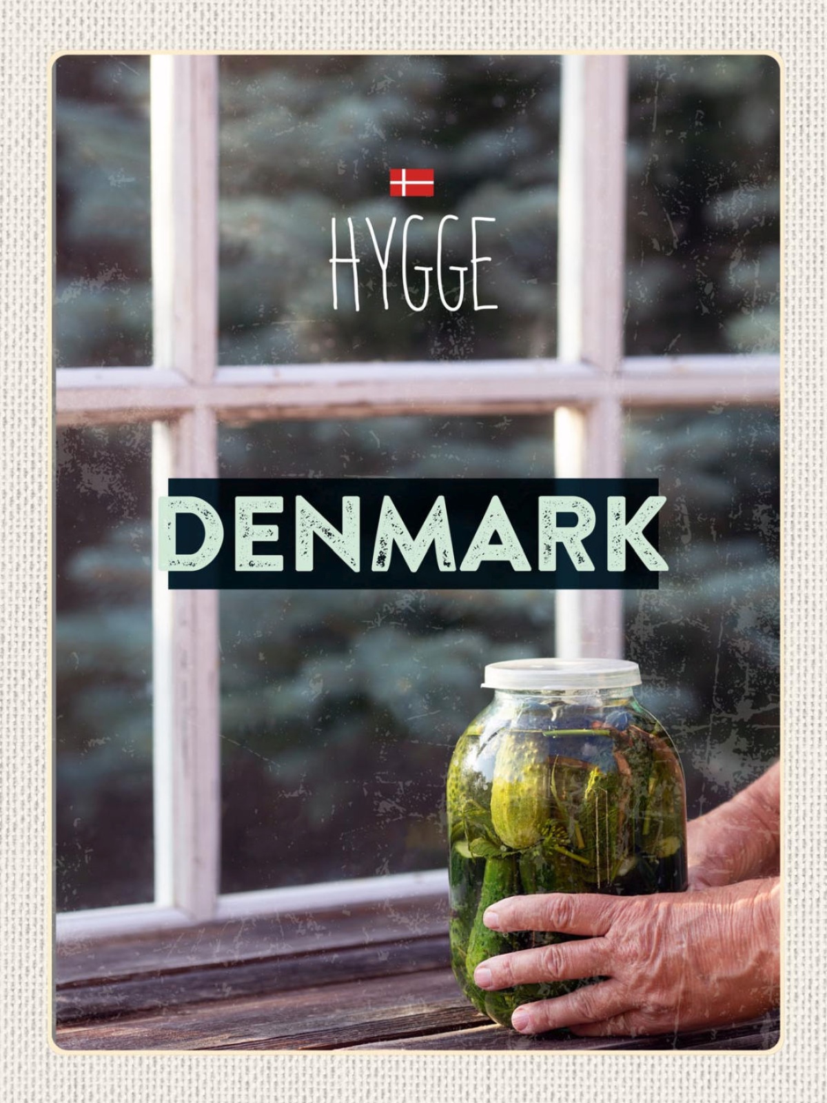 Schild Denmark Dänemark Essiggurken Glas Hygge 12x18 20x30 30x40 Blech/Holz