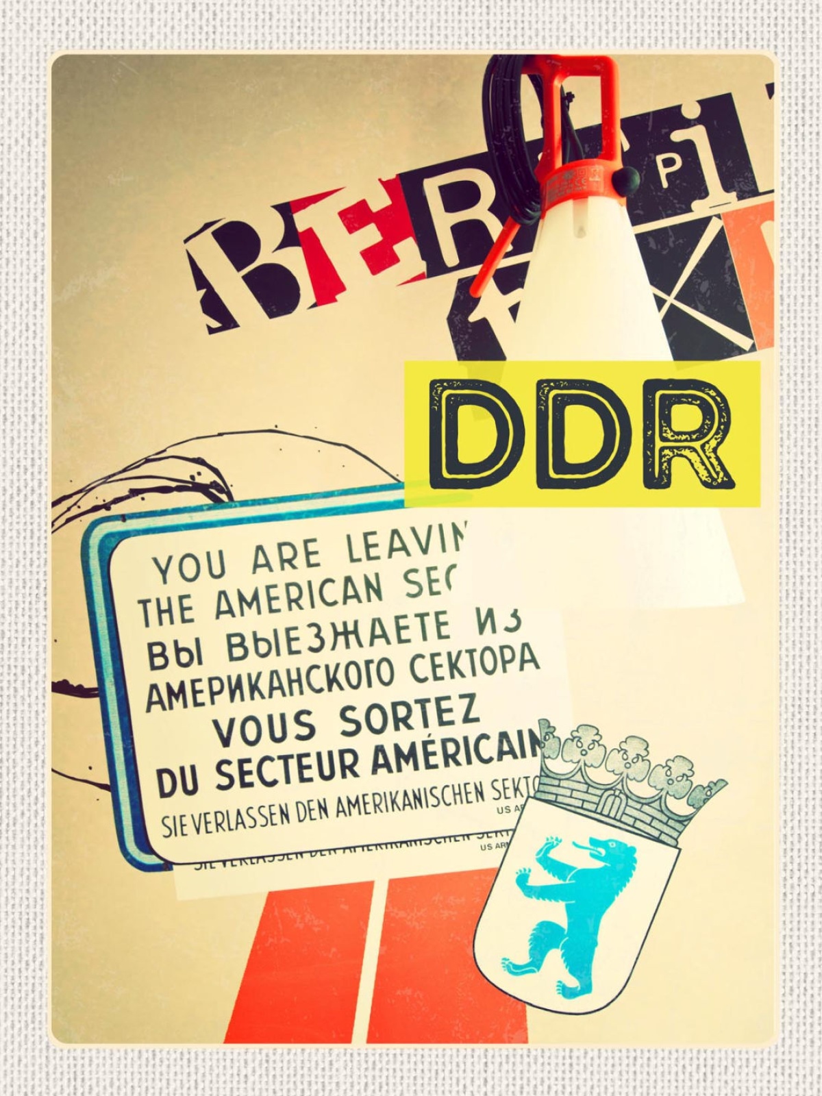 Schild DDR Berlin Amerikanischer Sektor Deutschland 12x18 20x30 30x40 Blech/Holz