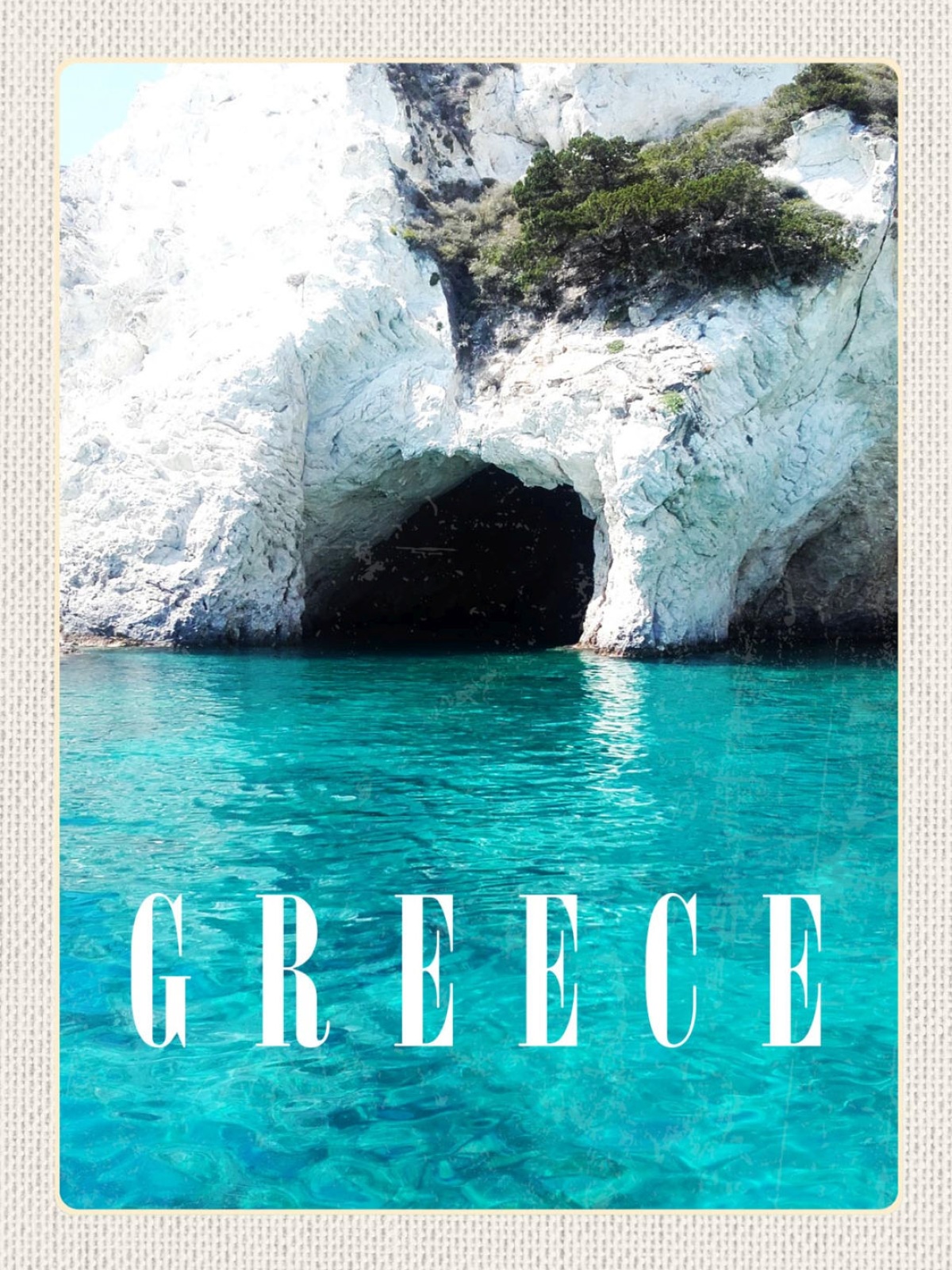 Schild Greece Griechenland Zakynthos Höhlen Meer 12x18 20x30 30x40 Blech/Holz