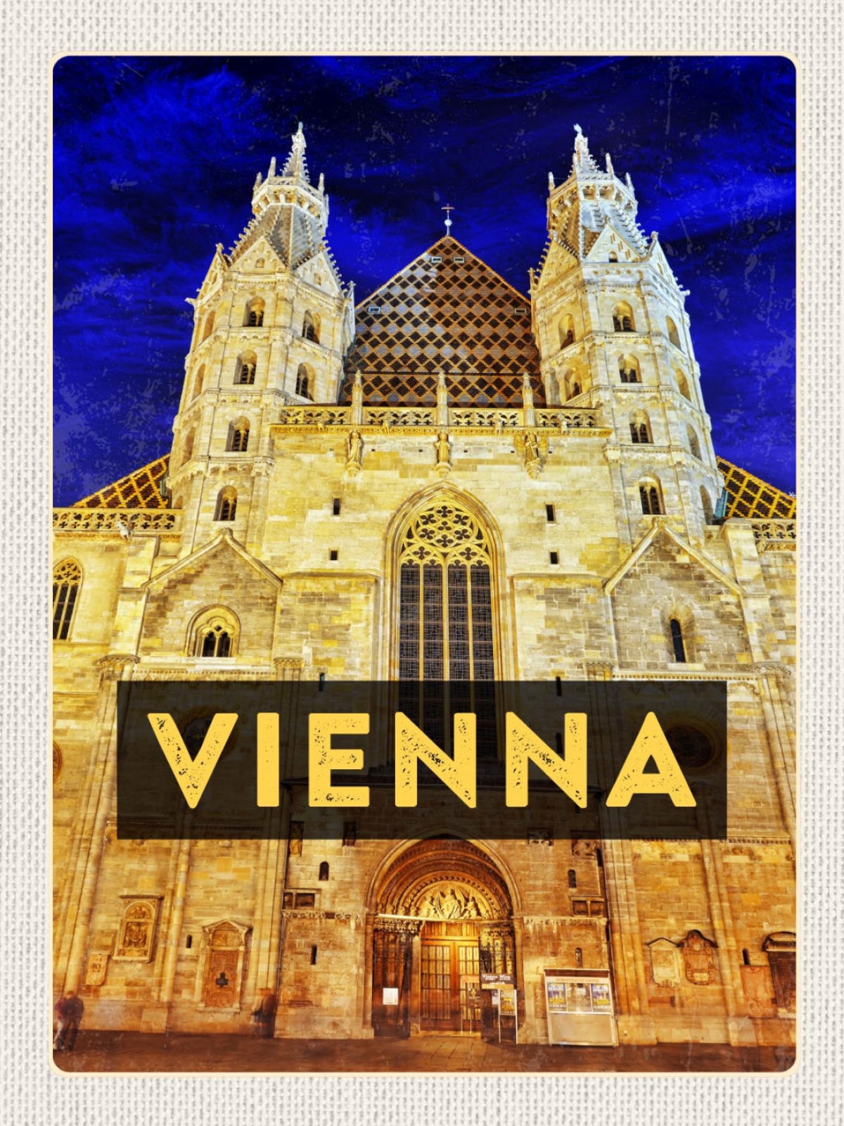 Schild Vienna Austria Wien Österreich Stephansdom 12x18 20x30 30x40 Blech/Holz