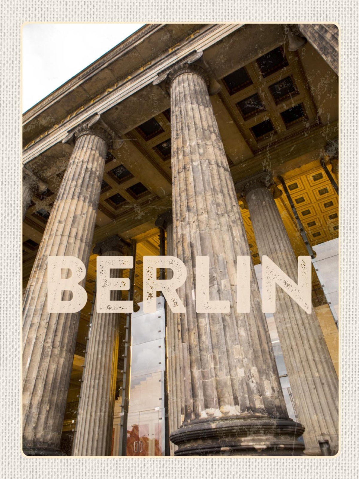 Schild Berlin Deutschland Altes Museum Säule 12x18 20x30 30x40 Blech/Holz