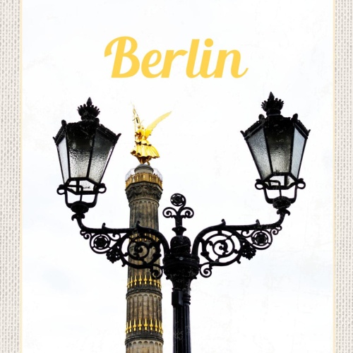 Schild Berlin Deutschland Siegessäule Laterne 12x18 20x30 30x40 Blech od. Holz