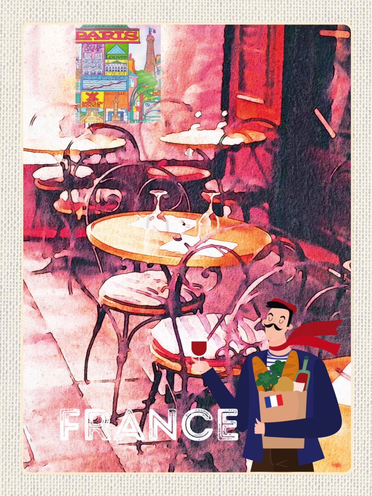 Schild France Frankreich Bistro Café Imbiss Paris 12x18 20x30 30x40 Blech/Holz