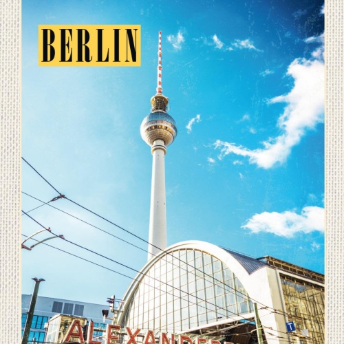 Schild Berlin Deutschland Alexanderplatz Turm 12x18 20x30 30x40 Blech od. Holz